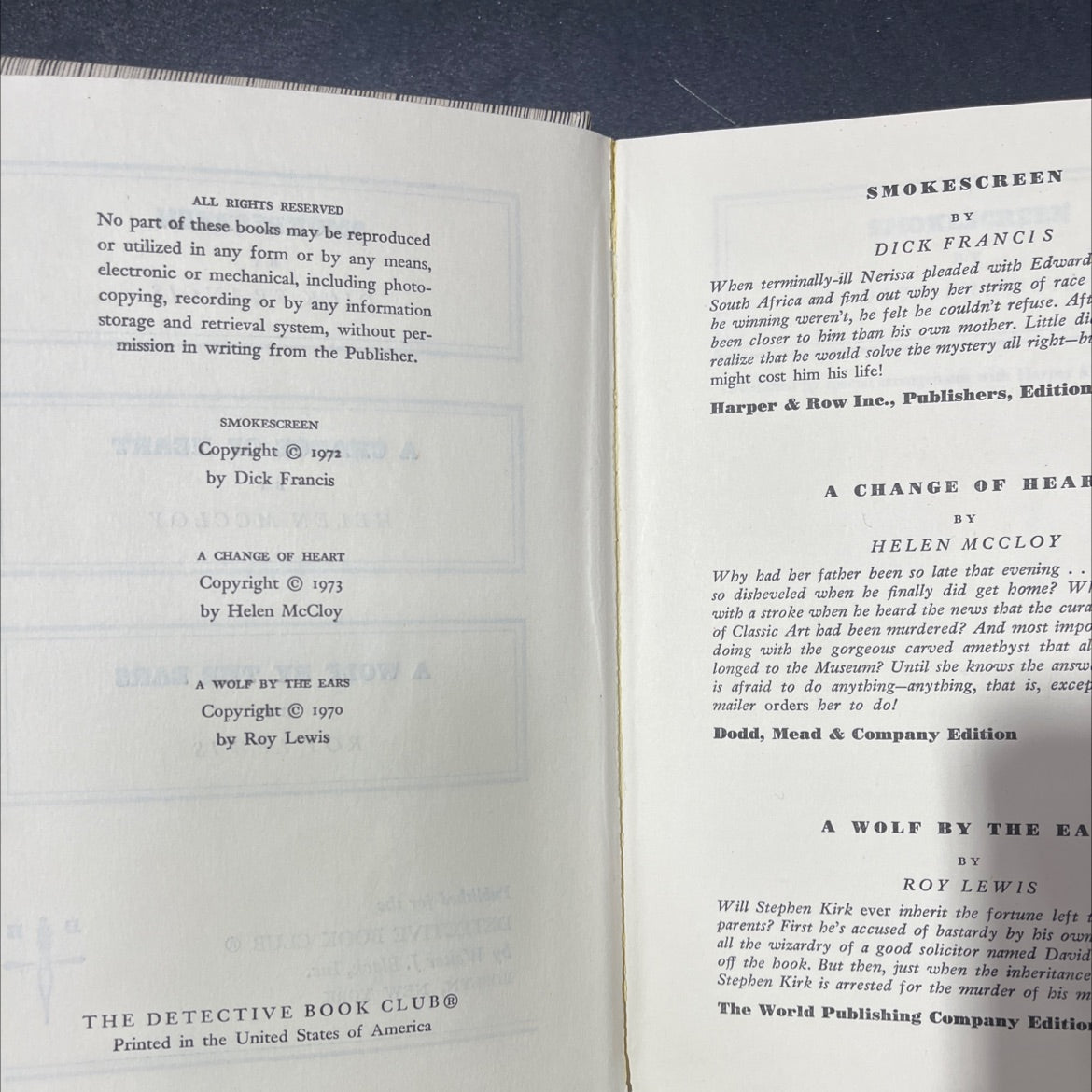 smokescreen book, by dick francis, 1972 Hardcover image 3