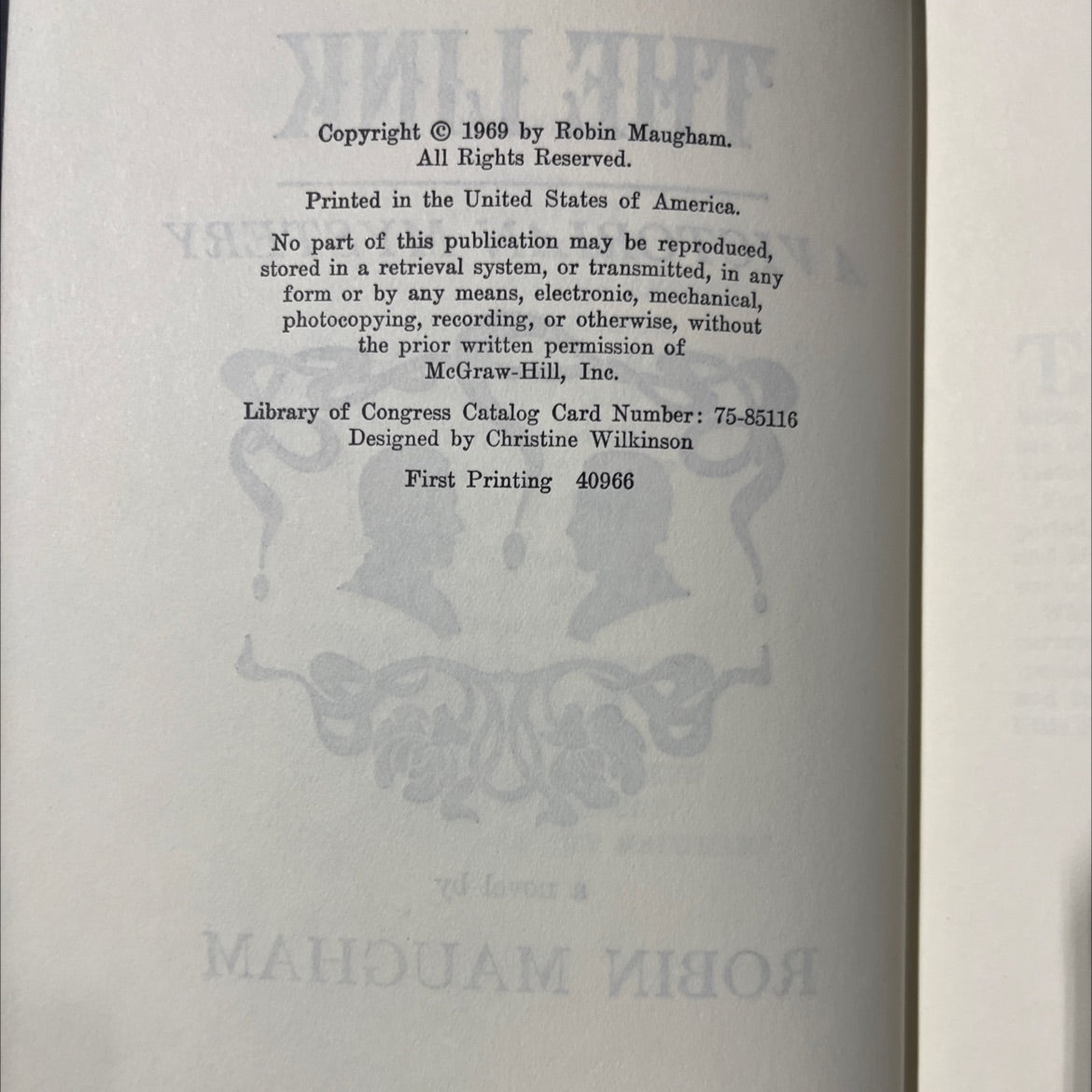 smooth mirror or shadows book, by robin maugham, 1969 Hardcover image 3