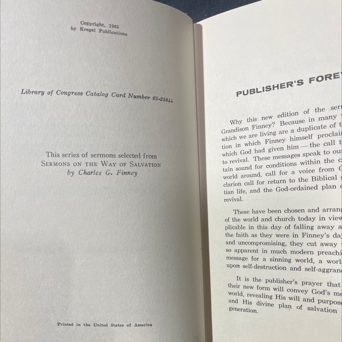 so great salvation evangelistic messages book, by charles g. finney, 1965 Hardcover image 3
