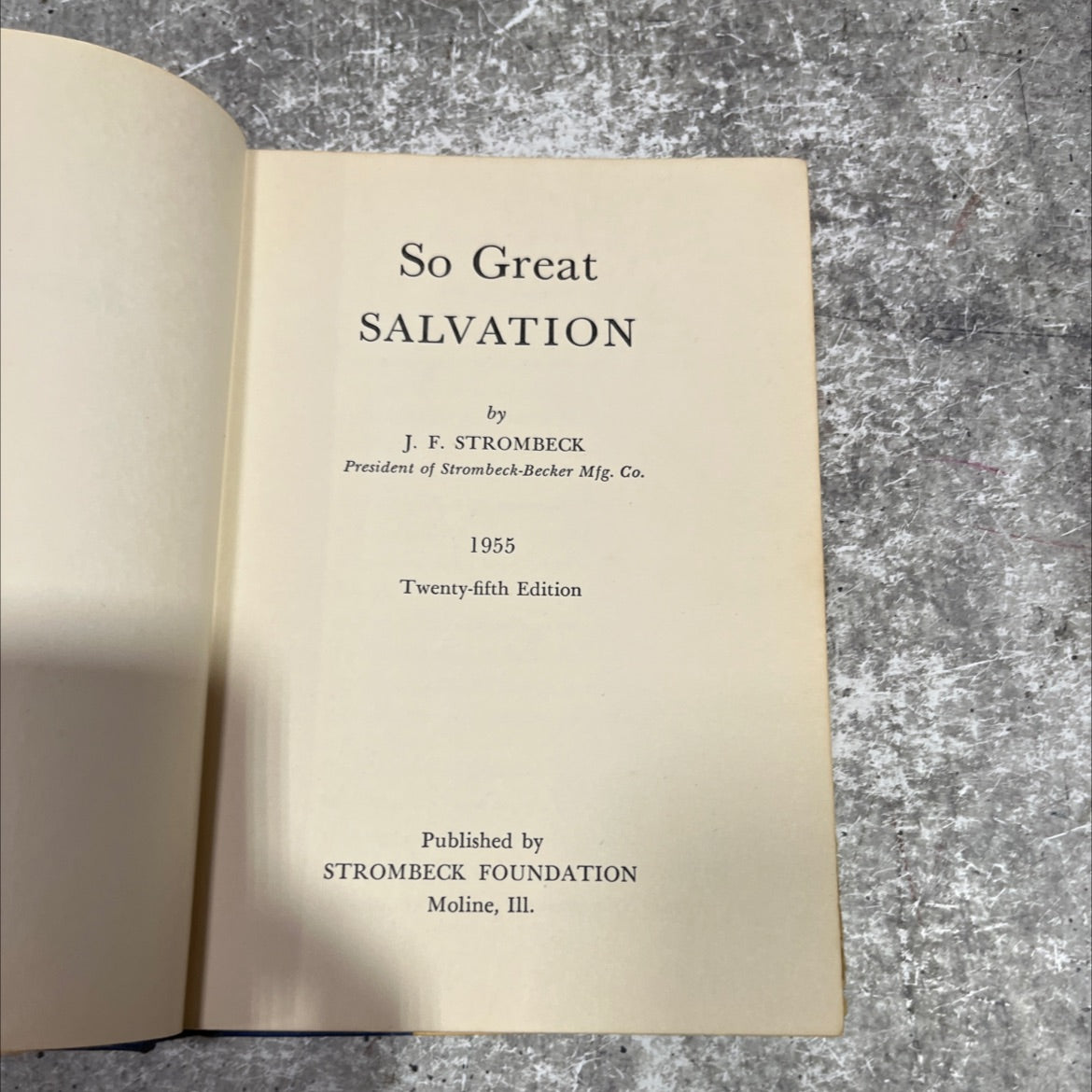 so great salvation book, by j. f. strombeck, 1955 Hardcover image 2