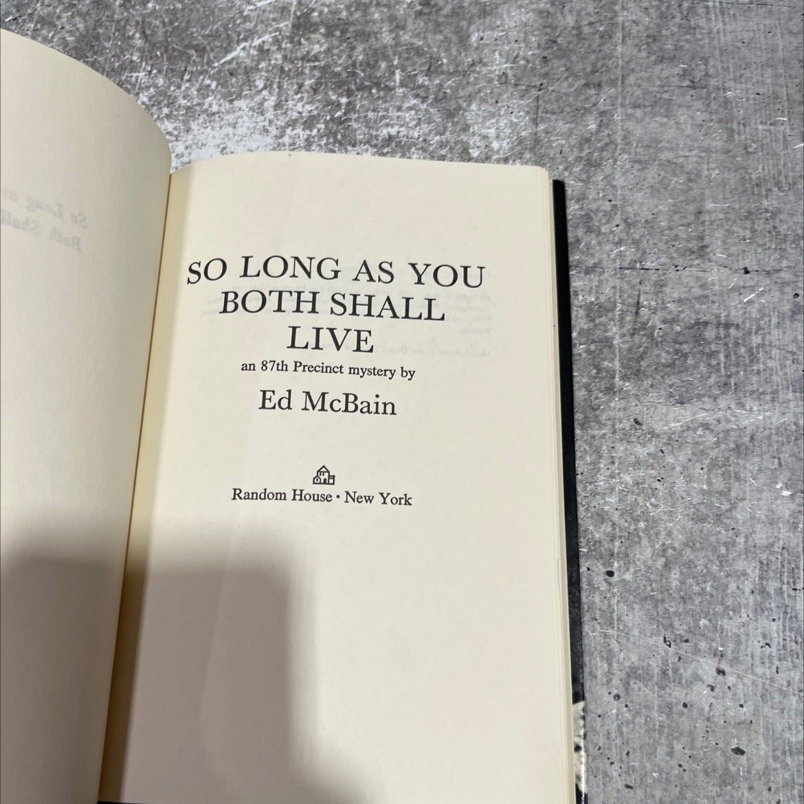 so long as you both shall live book, by ed mcbain, 1976 Hardcover image 2
