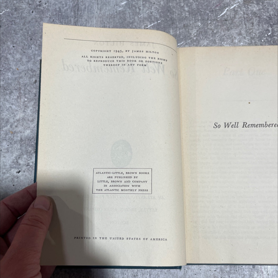 so well remembered book, by james hilton, 1945 Hardcover image 3