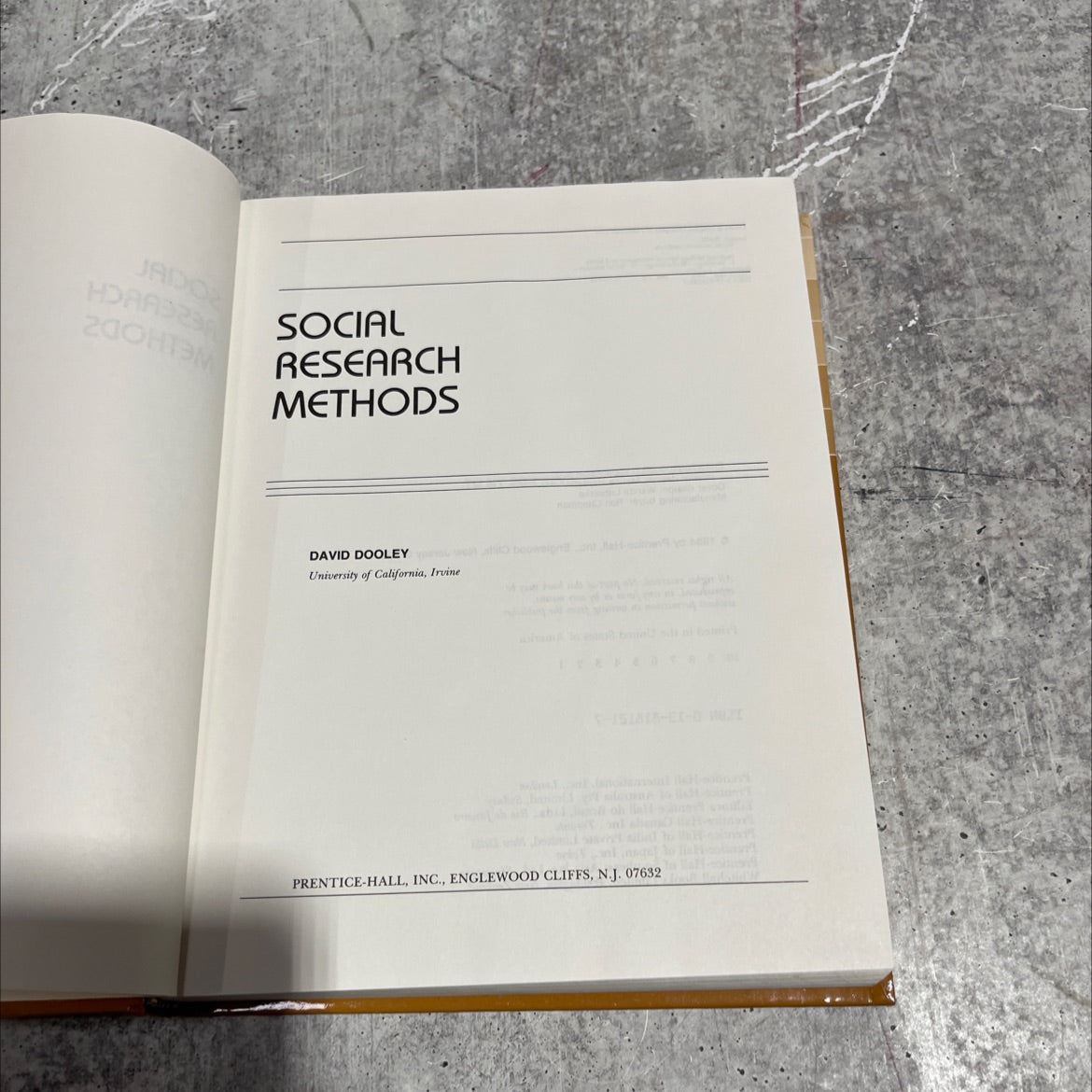 social research methods book, by David Dooley, 1984 Hardcover image 2