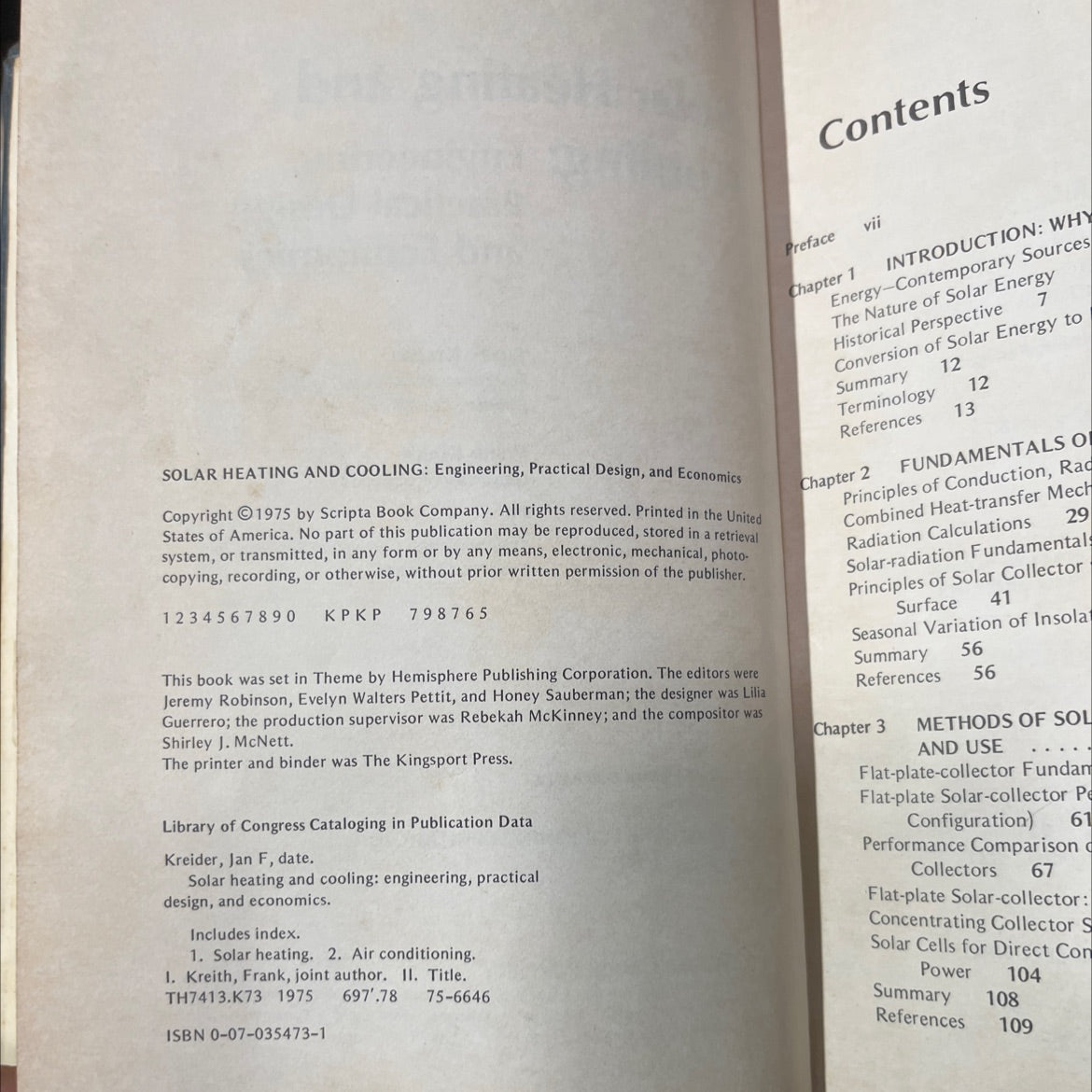 solar heating and cooling: engineering, practical design, and economics book, by Jan F. Kreider, Frank Kreith, 1975 image 3