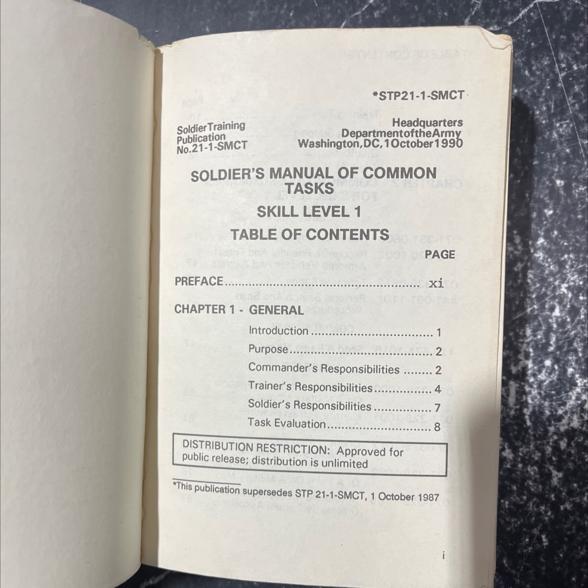 soldier's manual of common tasks skill level 1 book, by Headquarters Department of the Army, 1990 Paperback image 2