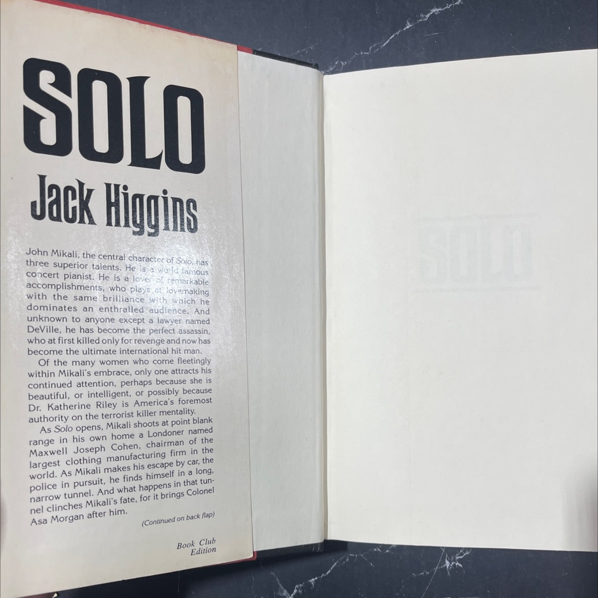 solo jack higgins book, by Jack Higgins, 1980 Hardcover image 4