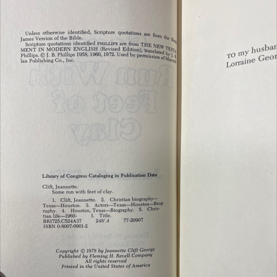 SIGNED some run with feet of clay book, by Jeannette Clift Fleming, 1978 Hardcover image 3