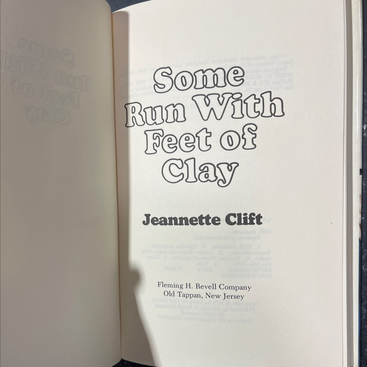 SIGNED some run with feet of clay book, by Jeannette Clift Fleming, 1978 Hardcover image 2