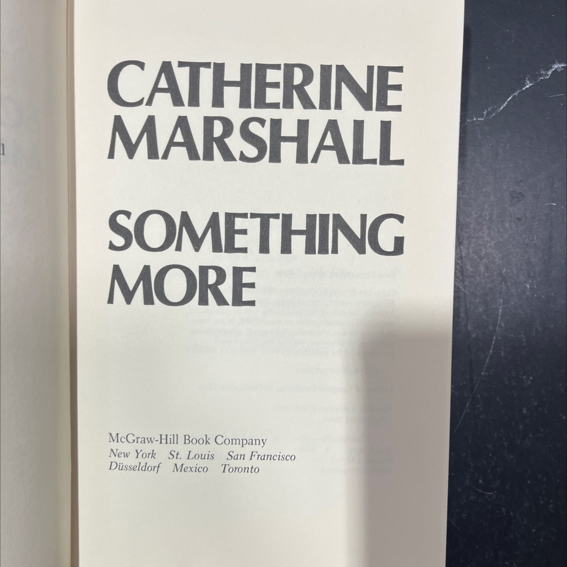 something more book, by catherine marshall, 1974 Hardcover image 2