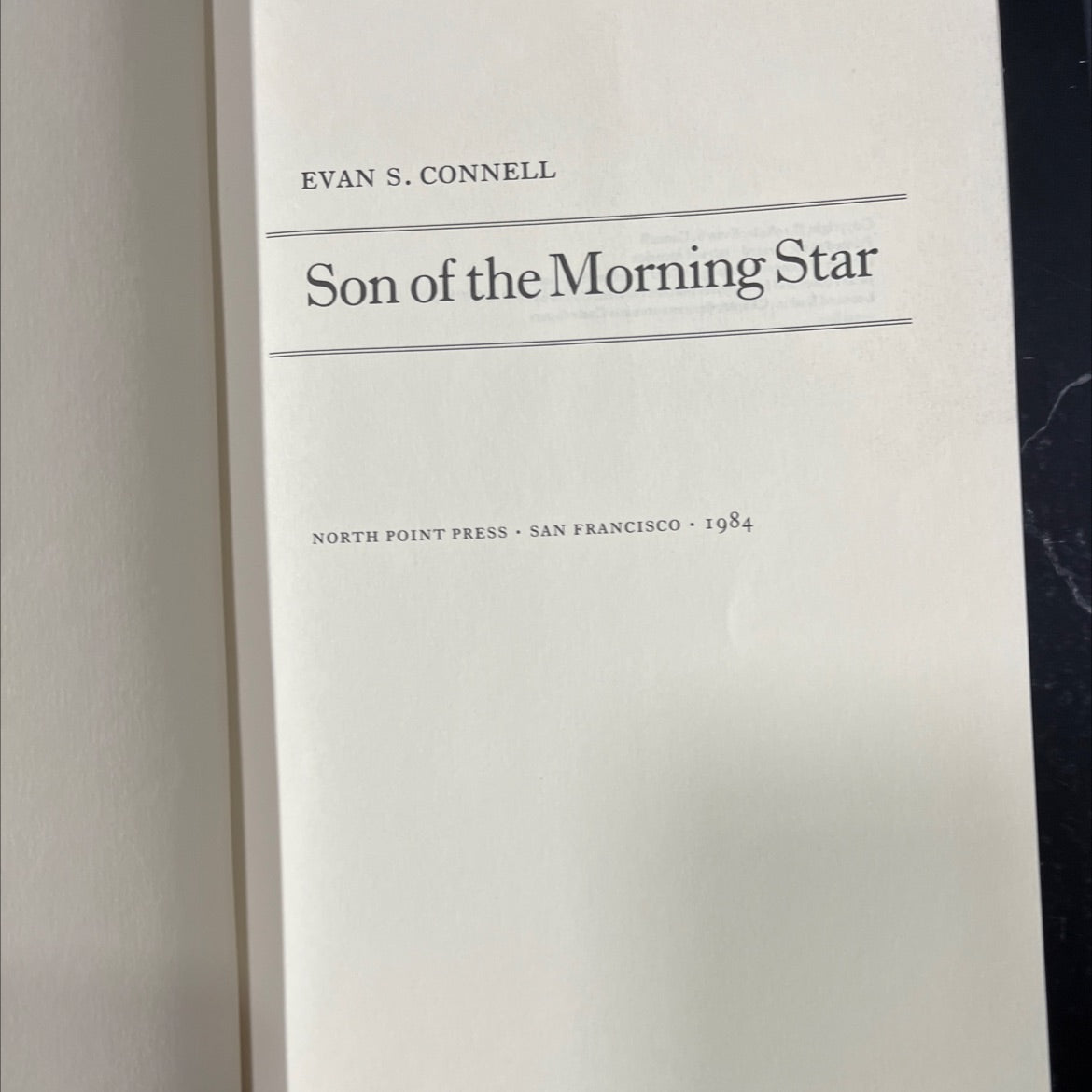 son of the morning star book, by evan s. connell, 1984 Hardcover image 2
