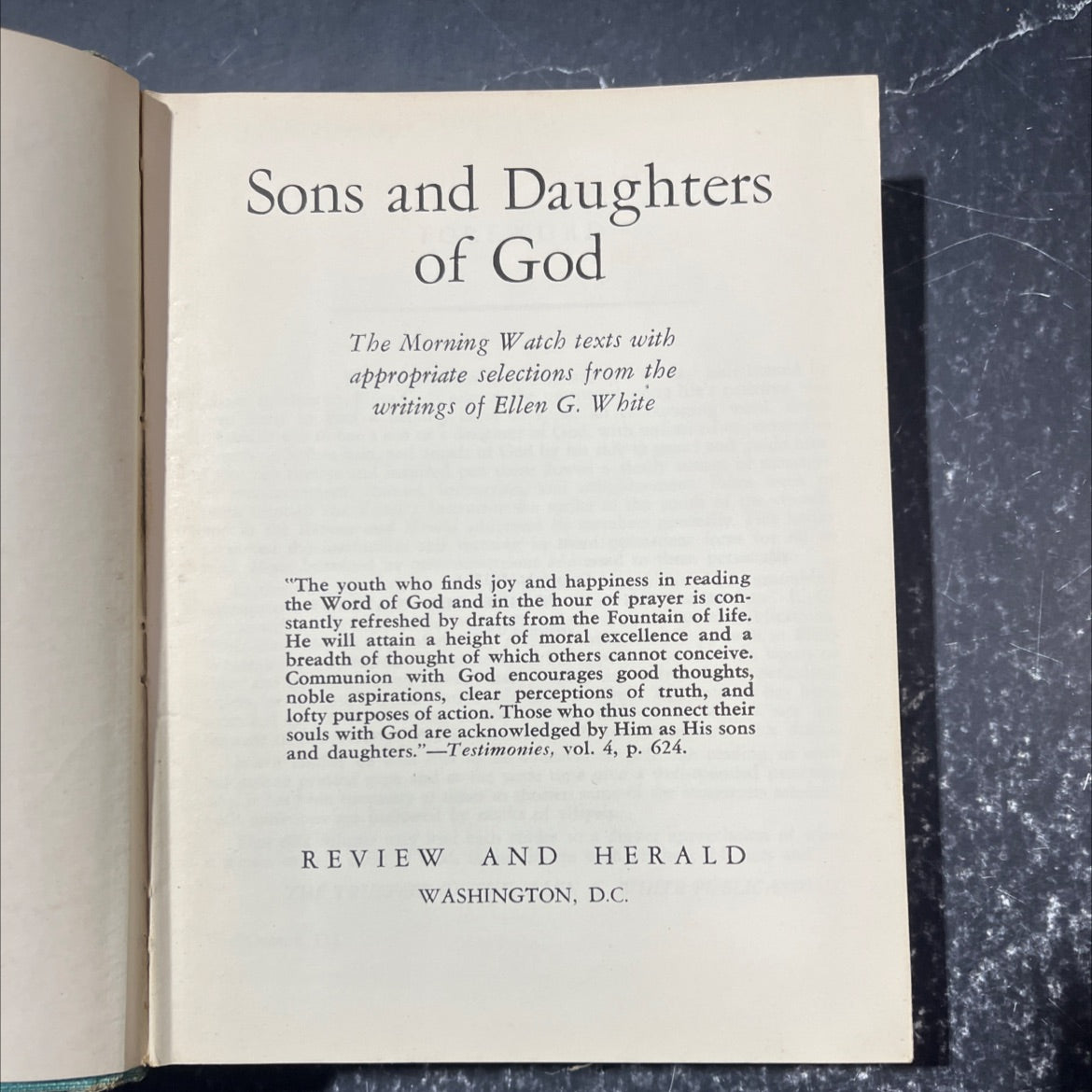 sons and daughters of god book, by ellen g. white, 1955 Hardcover image 2