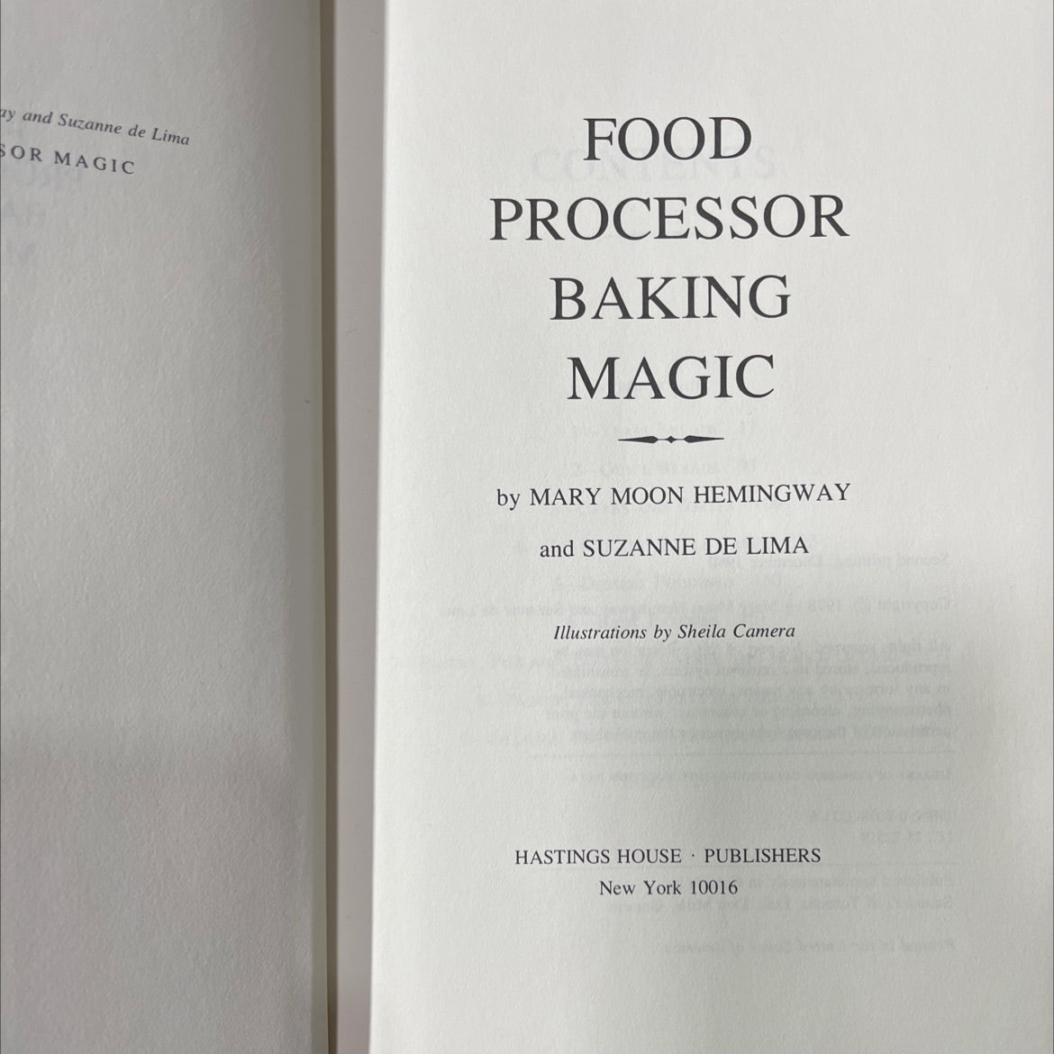 sor magic food processor baking magic book, by mary moon hemingway and suzanne de lima, 1980 Hardcover image 2