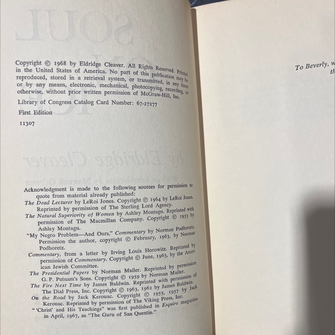 soul on ice book, by Eldridge Cleaver, 1968 Hardcover image 3