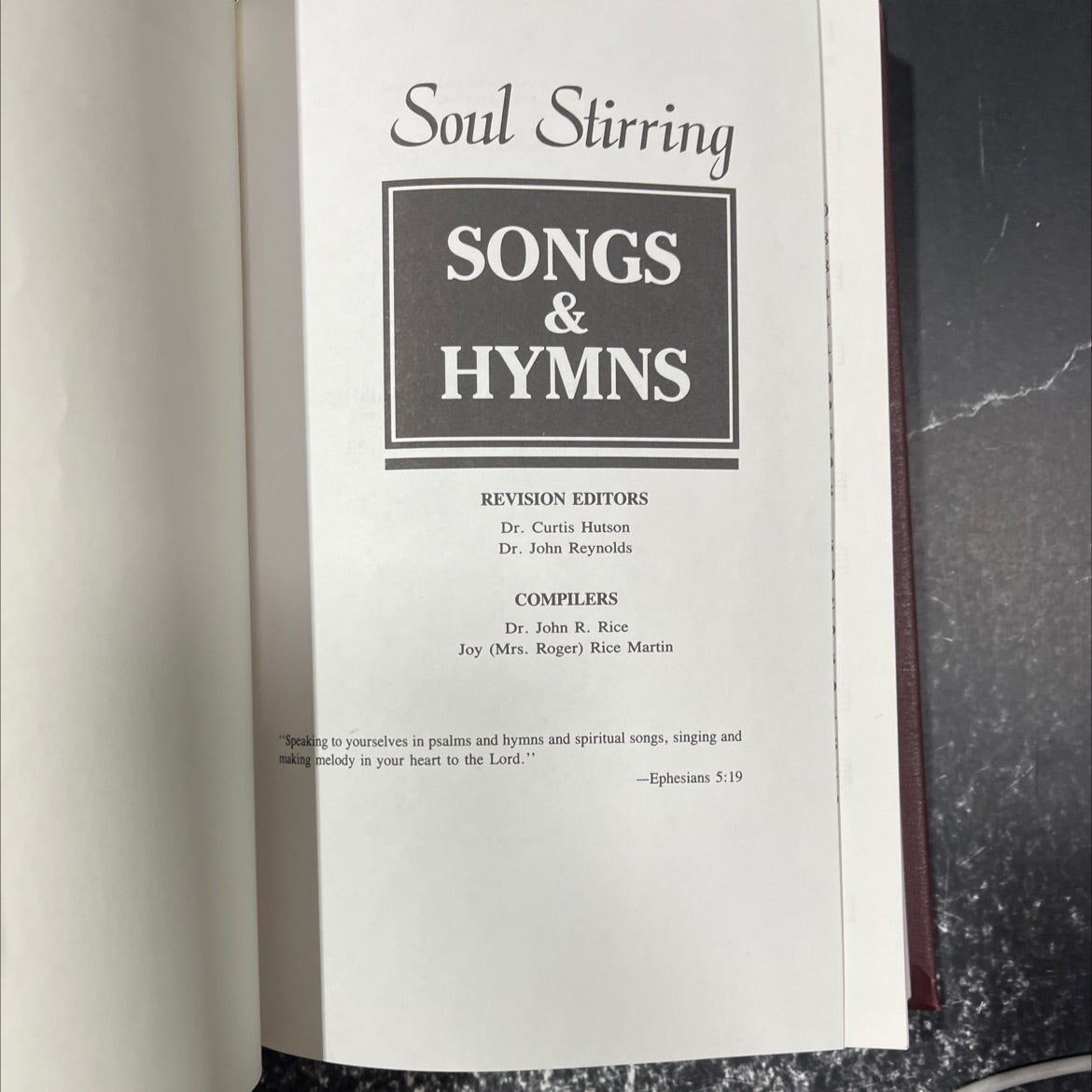 soul stirring songs & hymns book, by Dr. Curtis Hutson, Dr. John Reynolds, Dr. John R. Rice, Joy (Mrs. Roger) Rice image 2