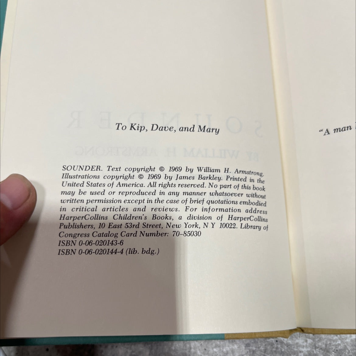 sounder book, by william h. armstrong, 1969 Hardcover image 3