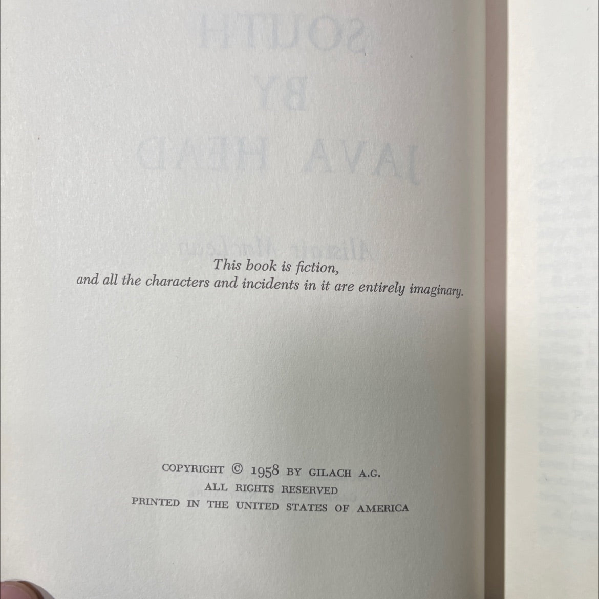 south by java head book, by Alistair MacLean, 1958 Hardcover image 3