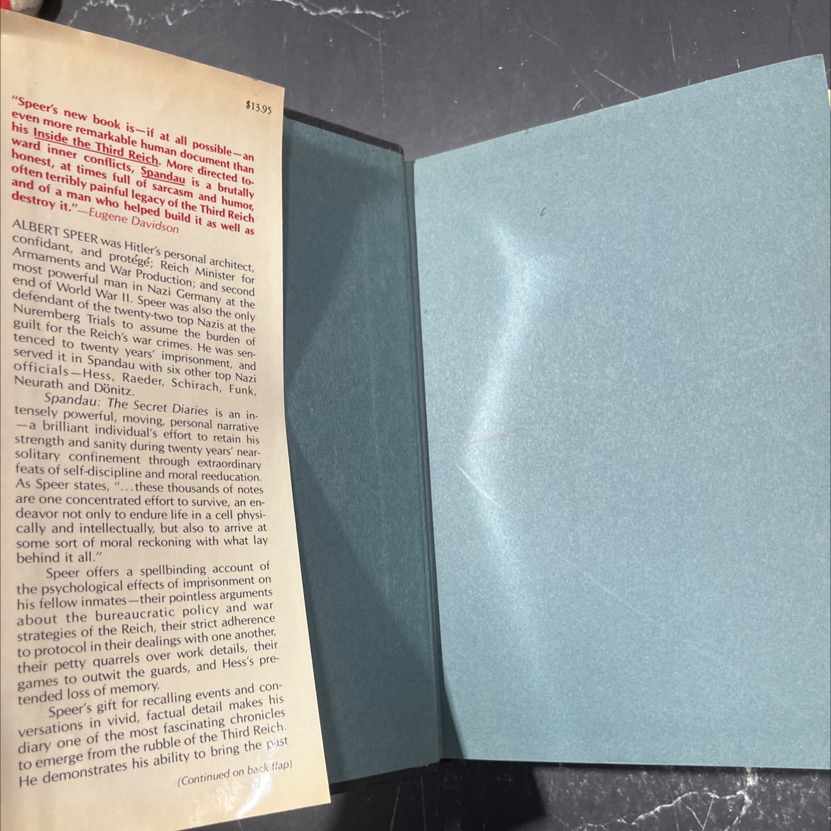 spandau; the secret diaries book, by albert speer, 1976 Hardcover image 4