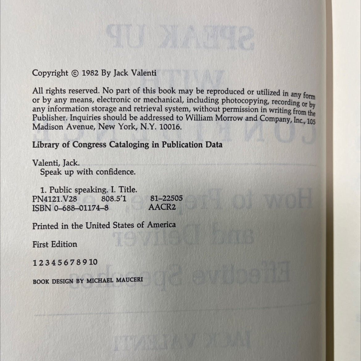 speak up with confidence book, by Jack Valenti, 1982 Hardcover image 3