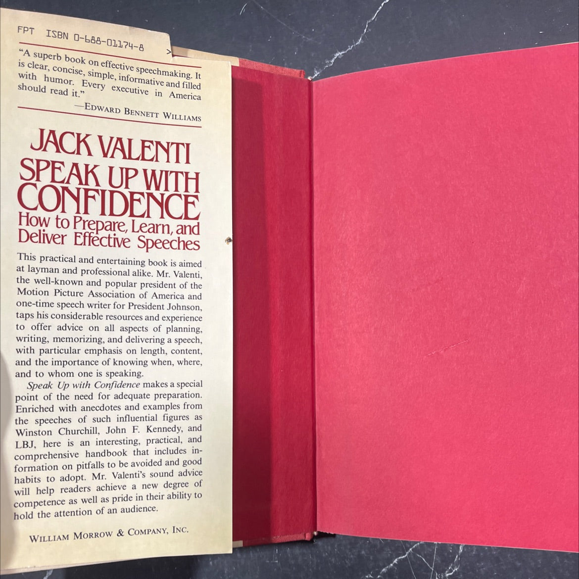 speak up with confidence book, by Jack Valenti, 1982 Hardcover image 4