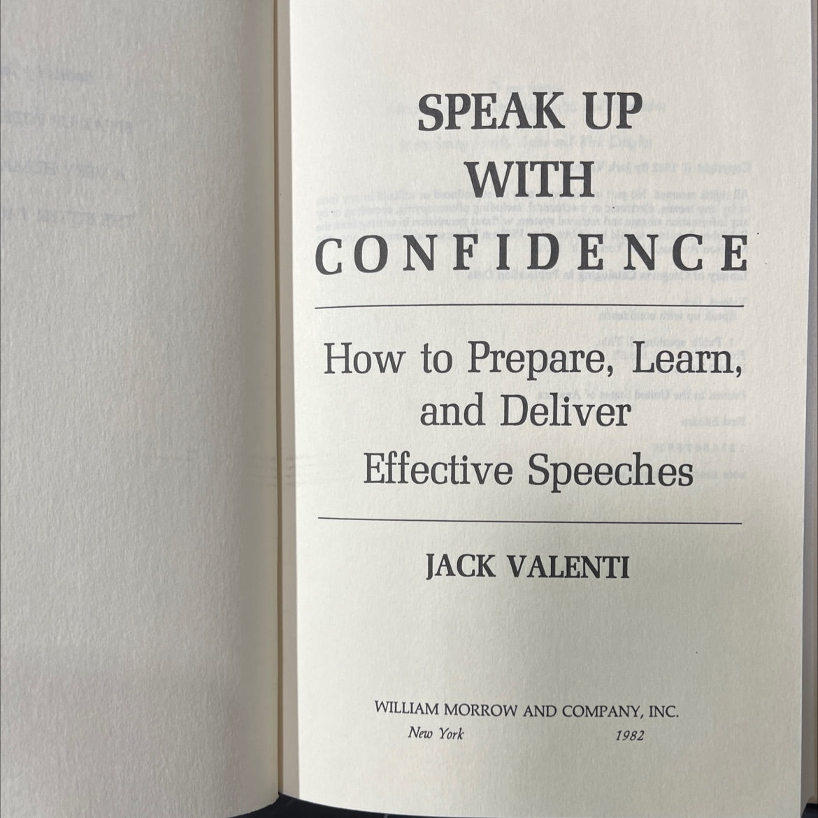 speak up with confidence book, by Jack Valenti, 1982 Hardcover image 2