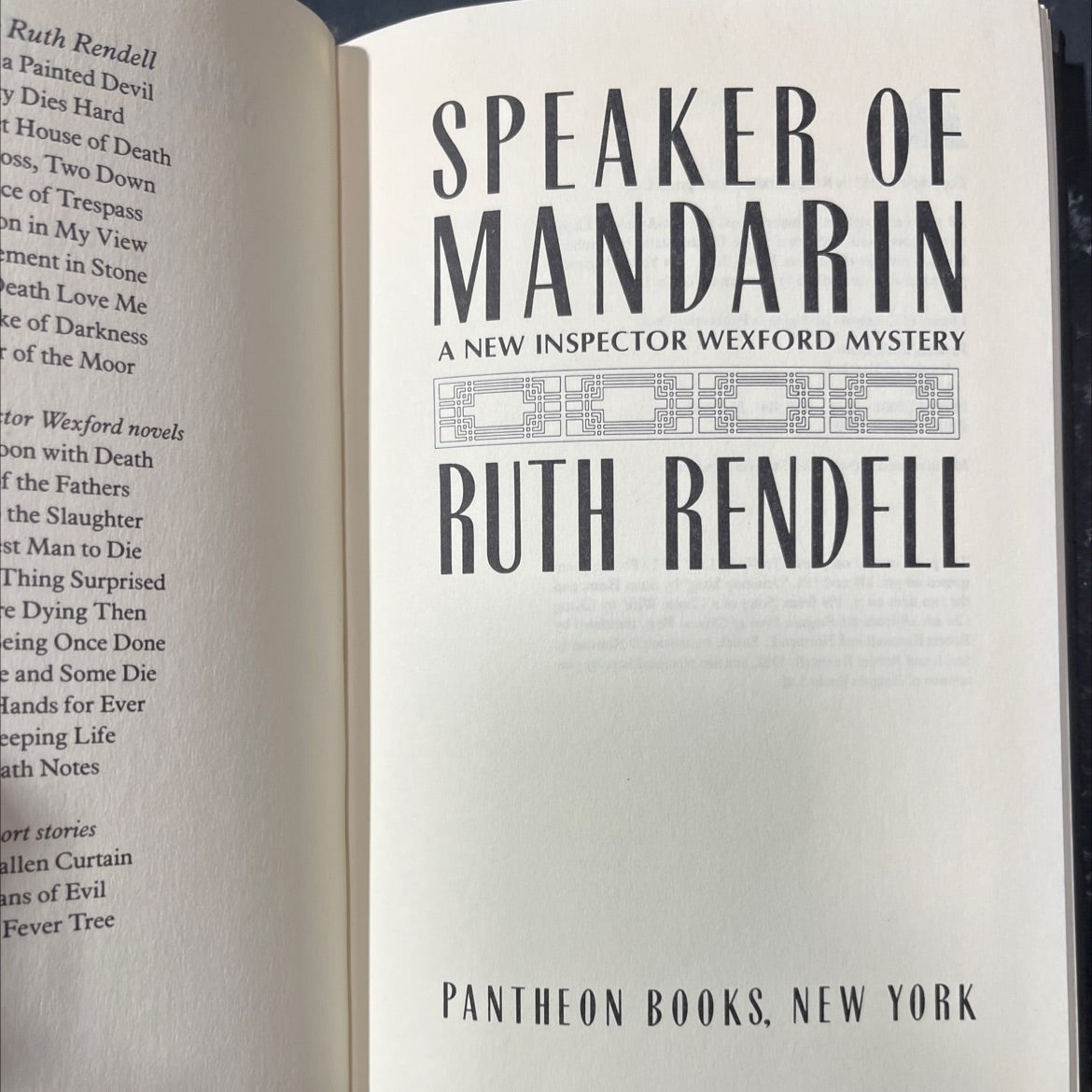 speaker of mandarin book, by ruth rendell, 1983 Hardcover image 2