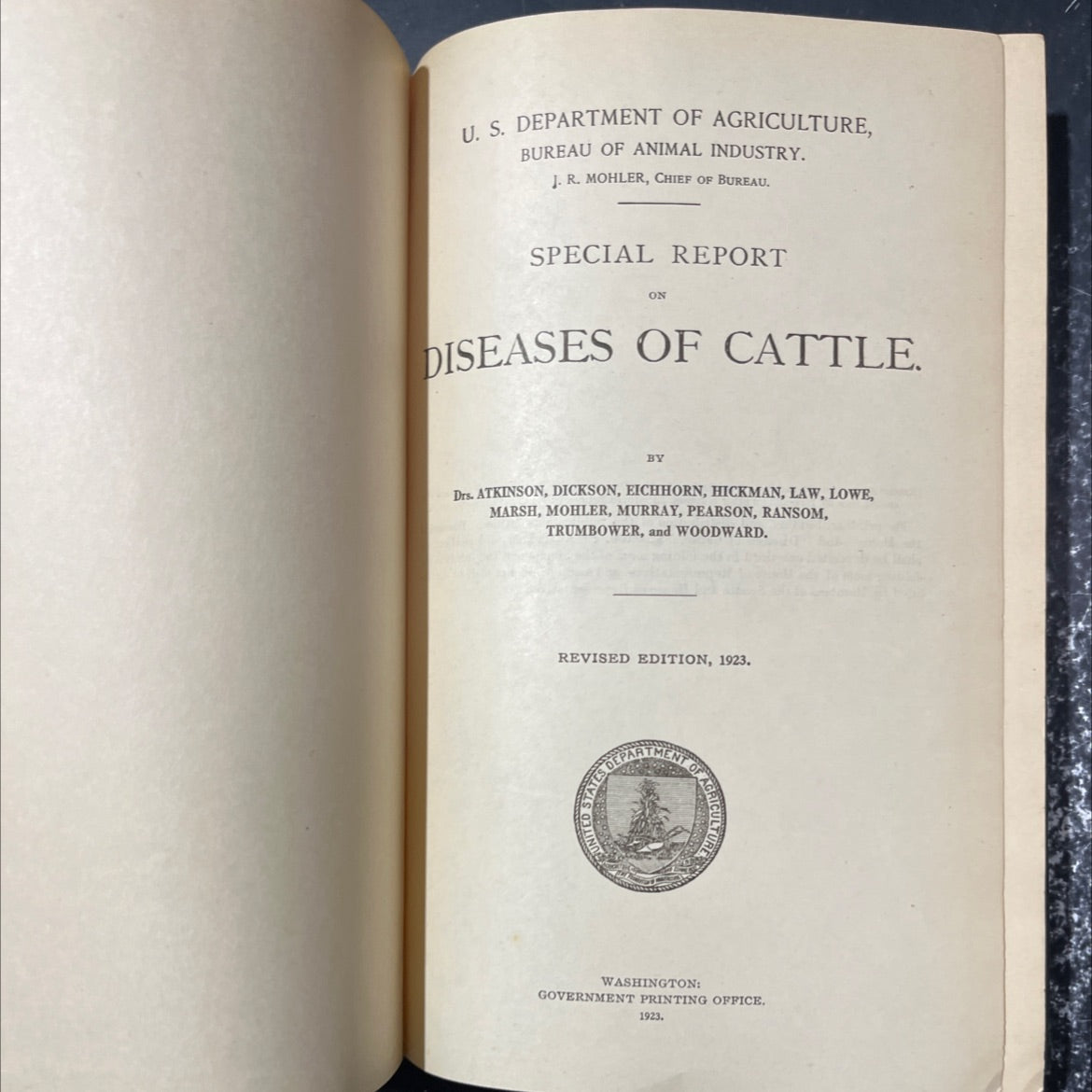 special report on diseases of cattle book, by U. S. Department of Agriculture, Bureau of Animal Industry, J. R. Mohler, image 2