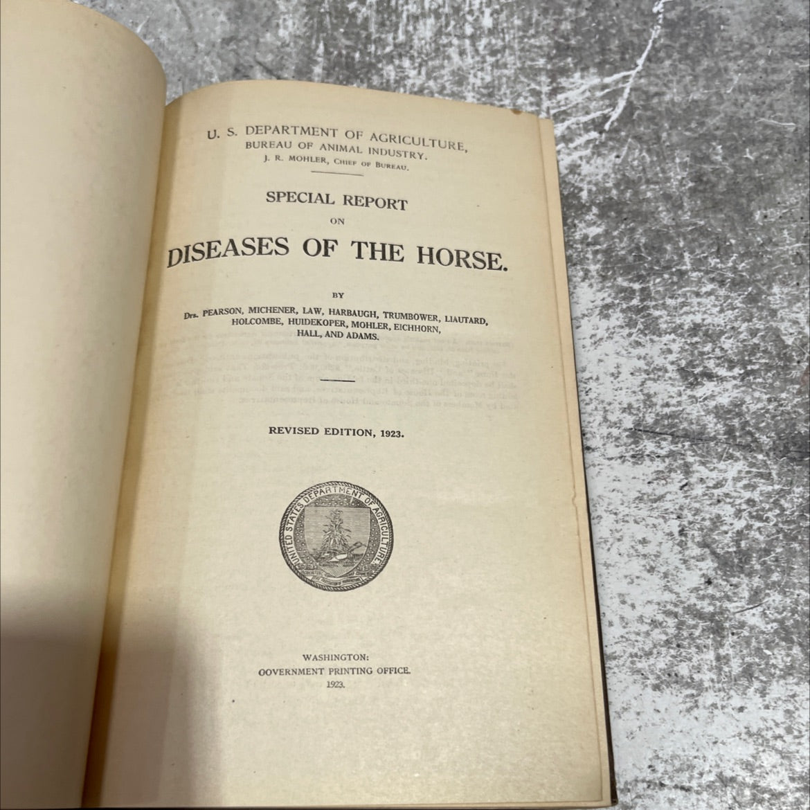 special report on diseases of the horse book, by U. S. Department of Agriculture, Bureau of Animal Industry, 1923 image 2