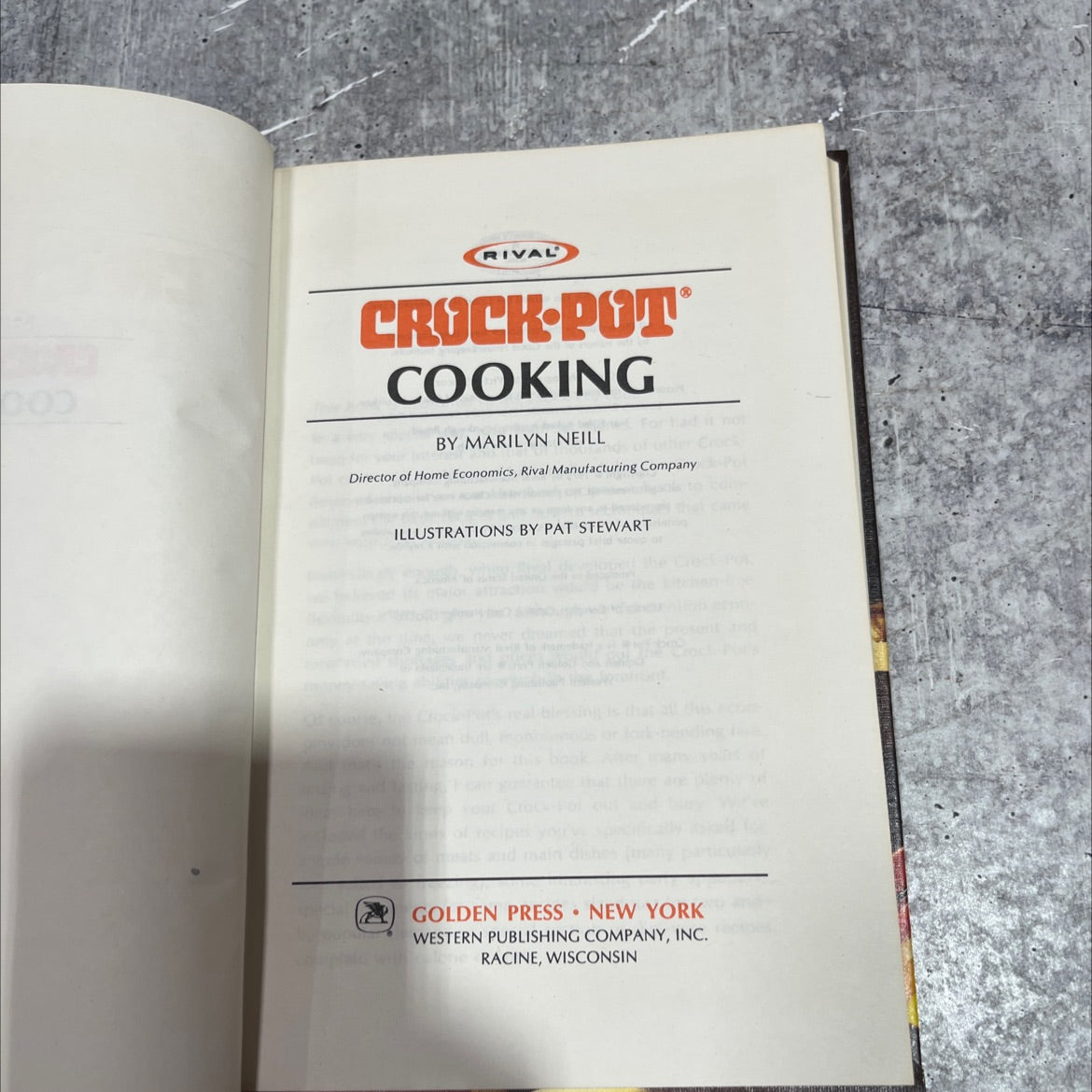 special rival crock-pot® cooking book, by marilyn neill, 1975 Hardcover image 2