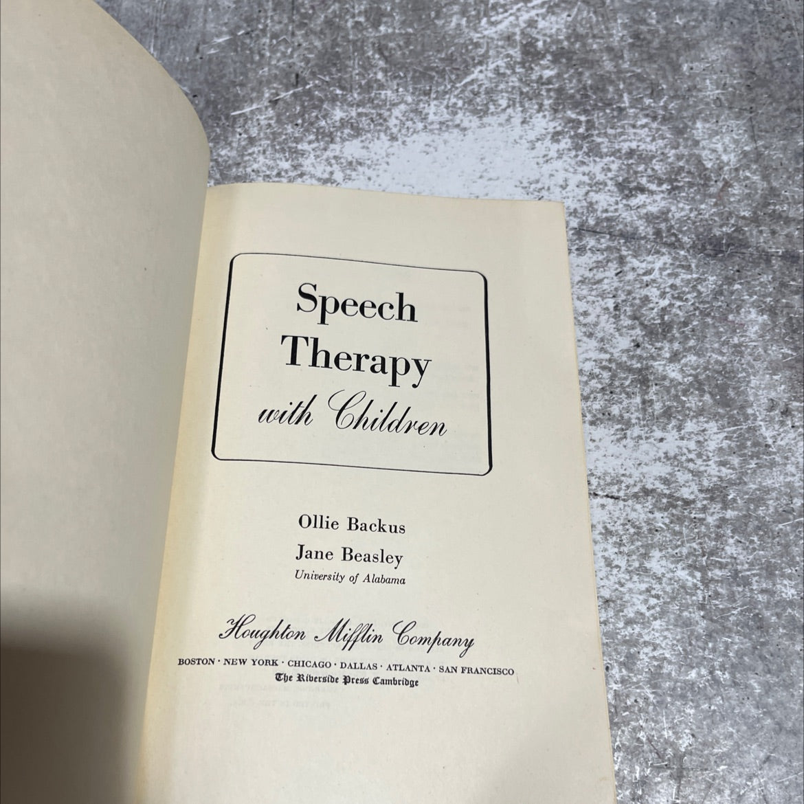 speech therapy with children book, by ollie backus, jane beasley, 1951 Hardcover image 2