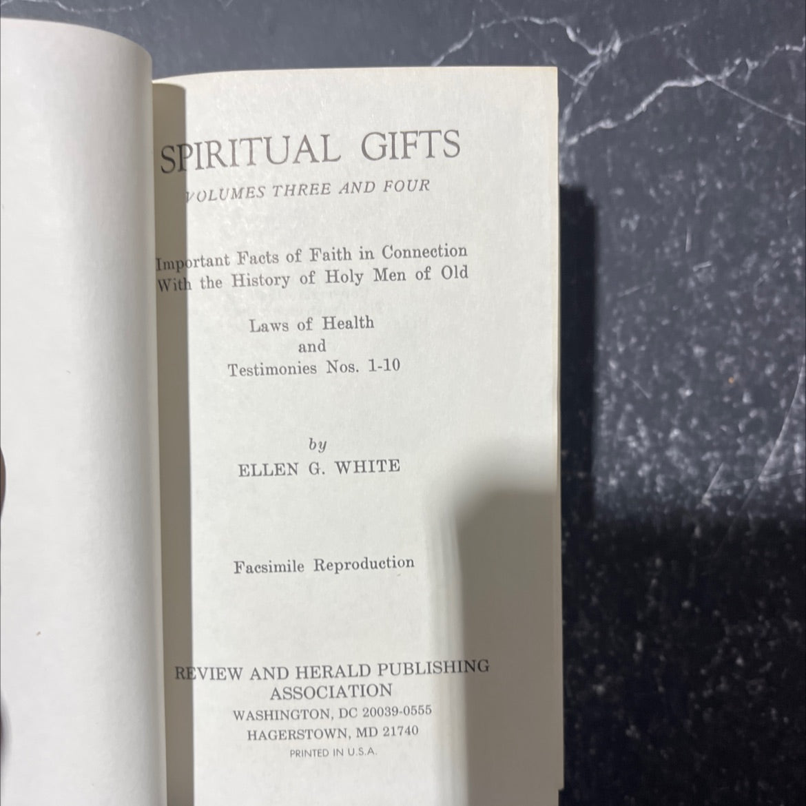 spiritual gifts volumes three and four book, by ellen g. white, 1945 Hardcover image 2