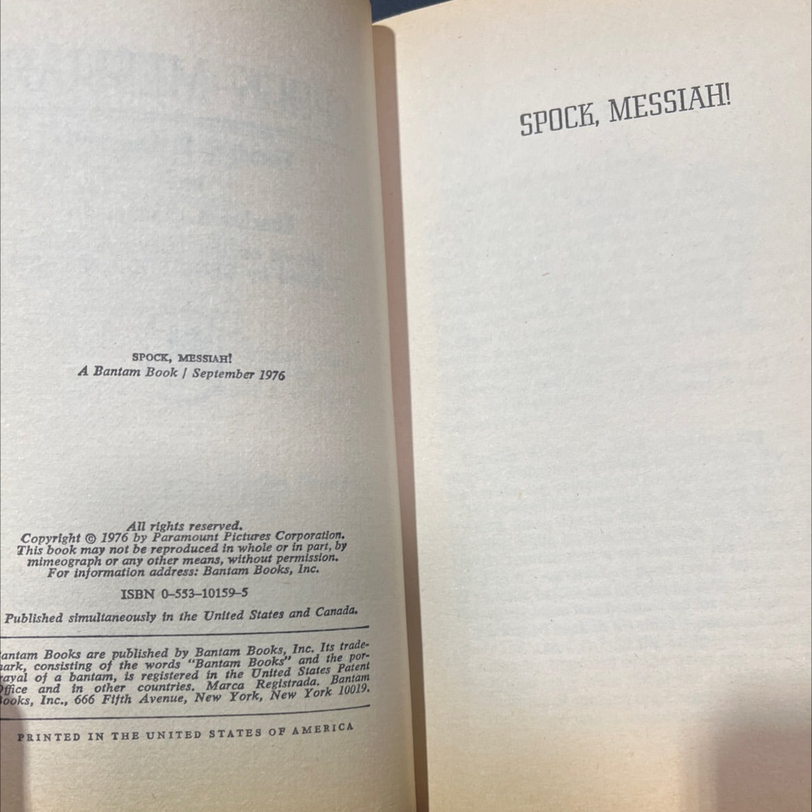 spock, messiah! book, by theodore r. cogswell, charles a. spano, jr., 1976 Hardcover image 3