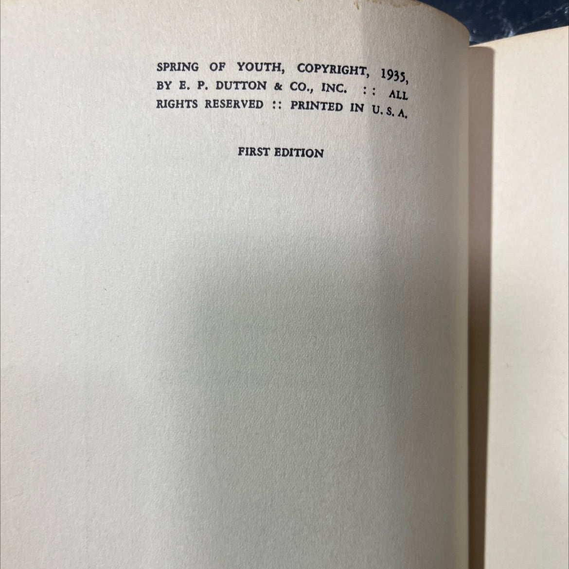 spring of youth book, by ll. wyn griffith, 1935 Hardcover image 3