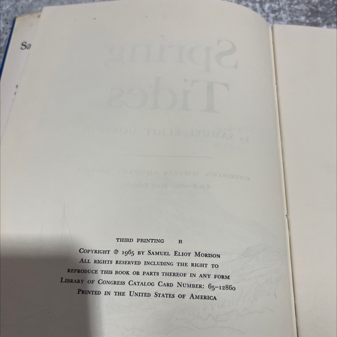spring tides book, by samuel eliot morison, 1965 Hardcover image 3