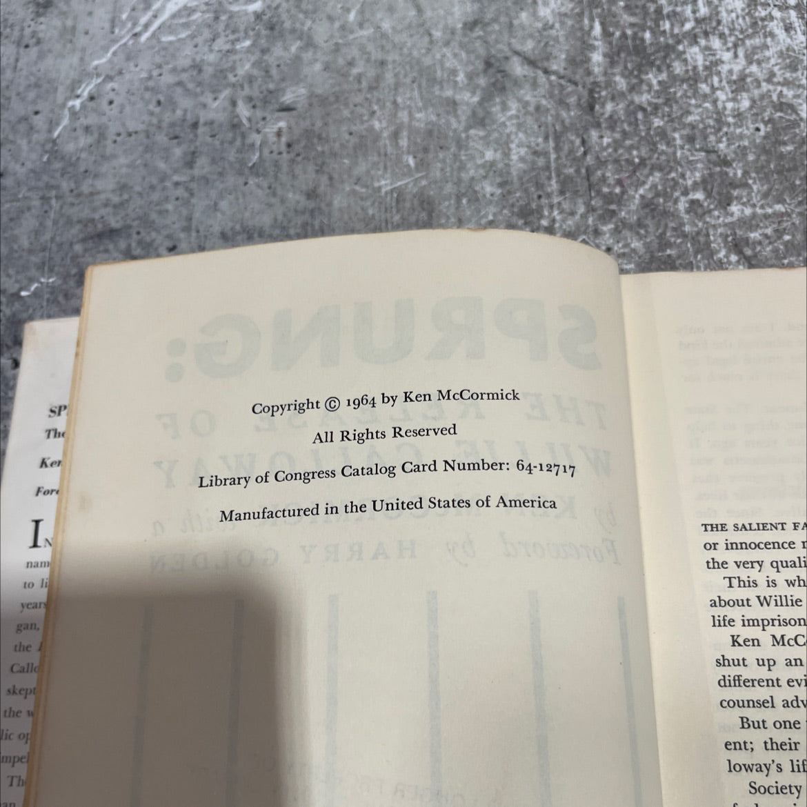sprung: the release of willie calloway book, by ken mccormick, 1964 Hardcover image 3