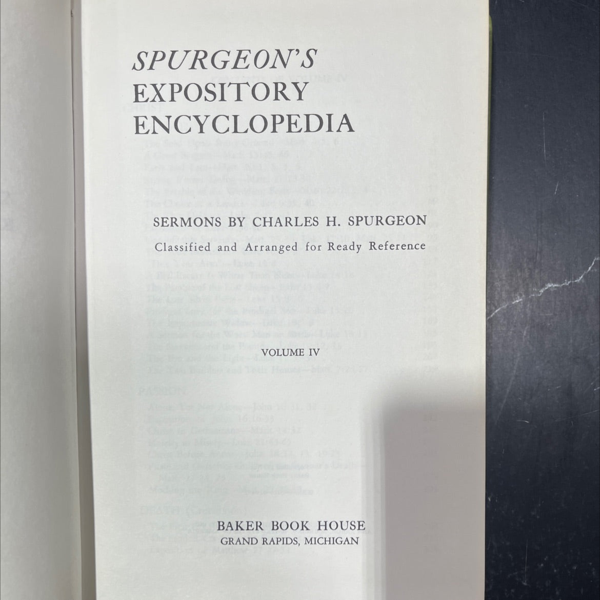 spurgeon's expository encyclopedia sermons by charles h. spurgeon classified and arranged for ready reference volume iv image 2