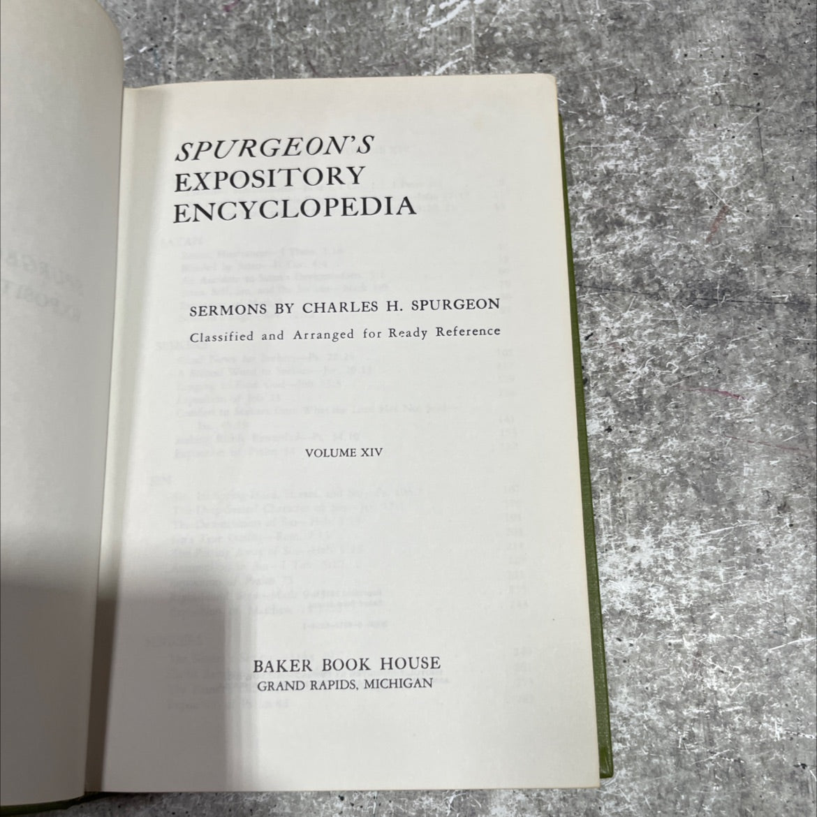 spurgeon's expository encyclopedia sermons by charles h. spurgeon classified and arranged for ready reference volume image 2