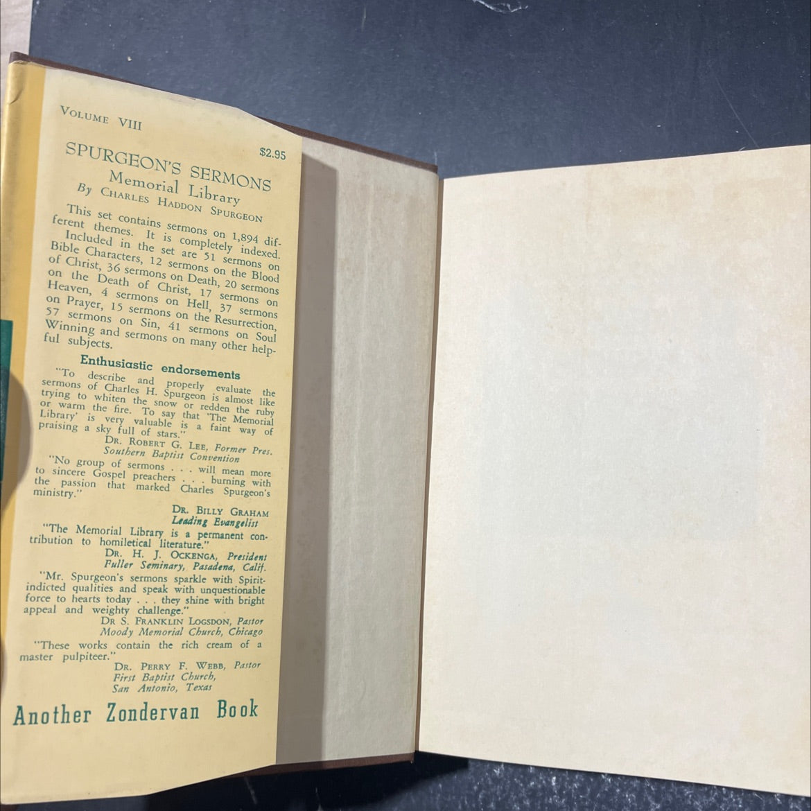 spurgeon's sermons memorial library volume viii book, by charles haddon spurgeon, 1970 Hardcover image 4