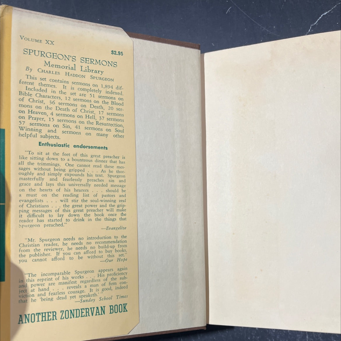 spurgeon's sermons memorial library volume xx book, by charles haddon spurgeon, unknown Hardcover image 4