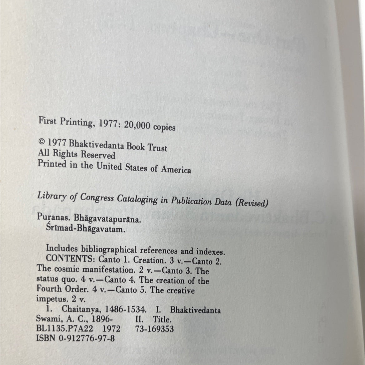 srimad bhagavatam tenth canto \"the summum bonum\" system book, by A.C. Bhaktivedanta Swami Prabhupāda, 1977 Hardcover image 3