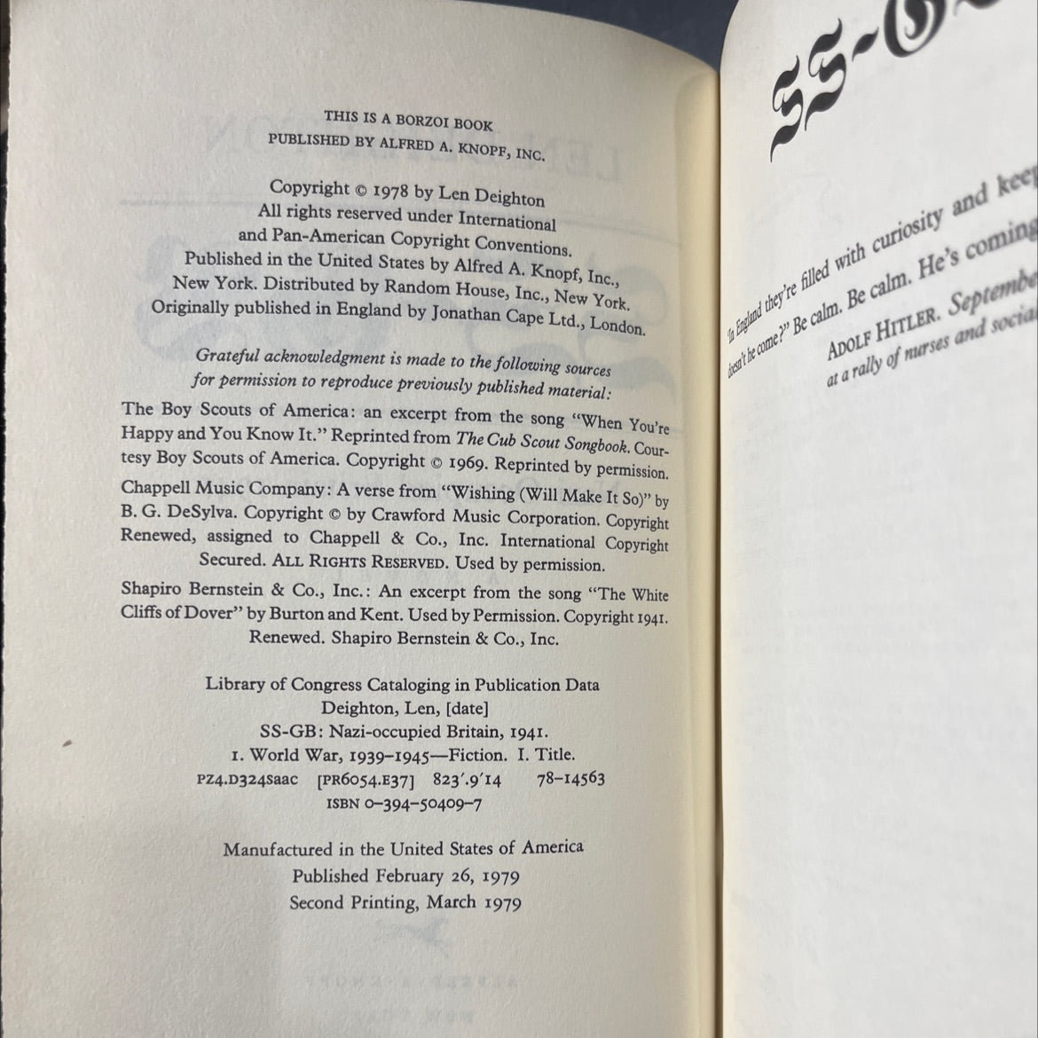 ss-gb: nazi-occupied britain, 1941 book, by len deighton, 1979 Hardcover image 3
