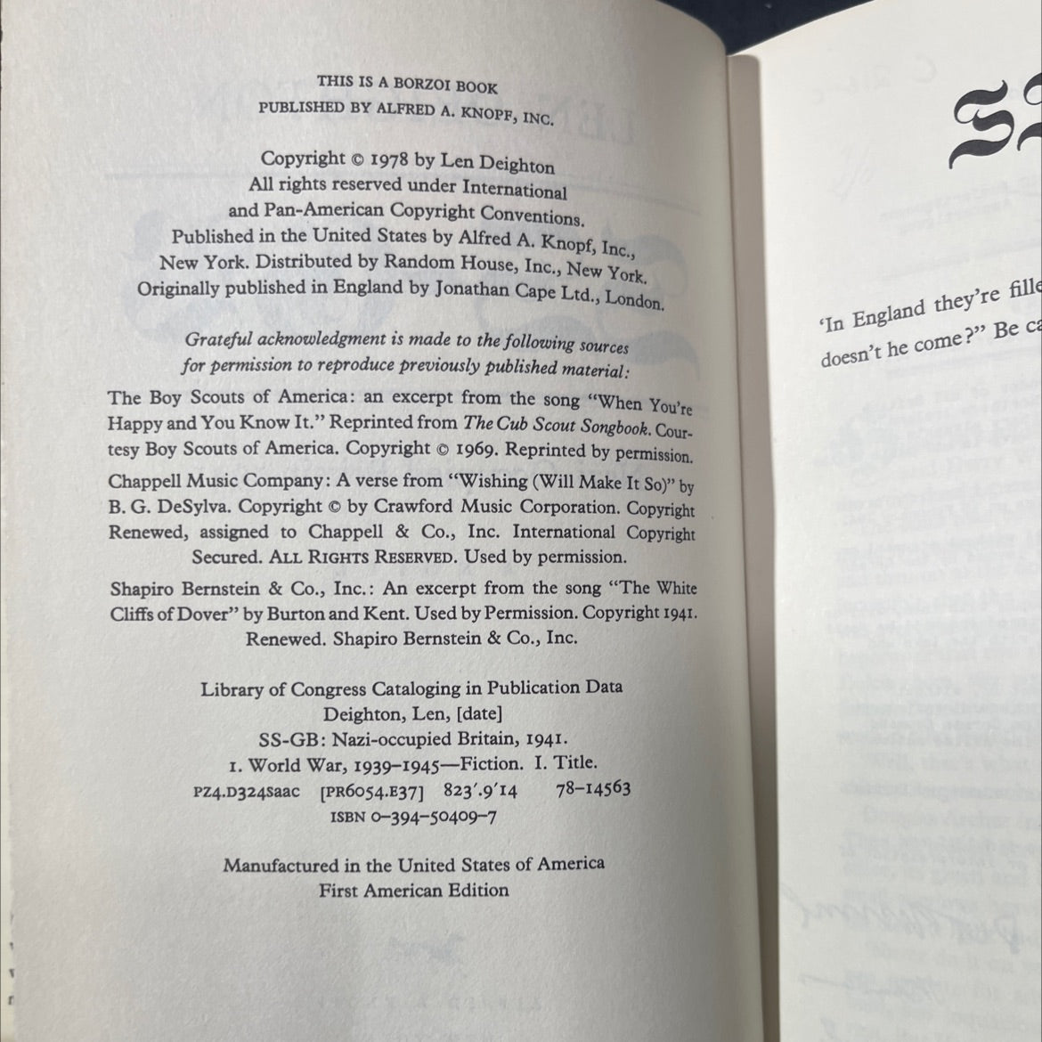 ss-gb book, by Len Deighton, 1979 Hardcover image 3