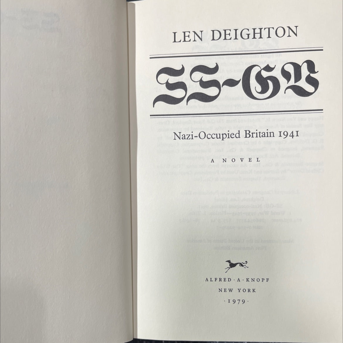 ss-gb book, by Len Deighton, 1979 Hardcover image 2