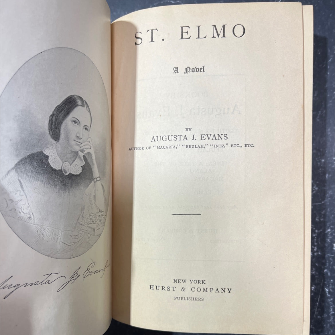 st. elmo book, by augusta j. evans, unknown Hardcover image 3