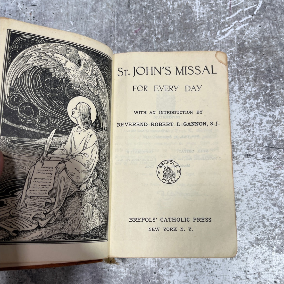 st. john's missal for every day book, by sutamiЯimi, reverend robert i. gannon, s.j., 1952 Leather image 2