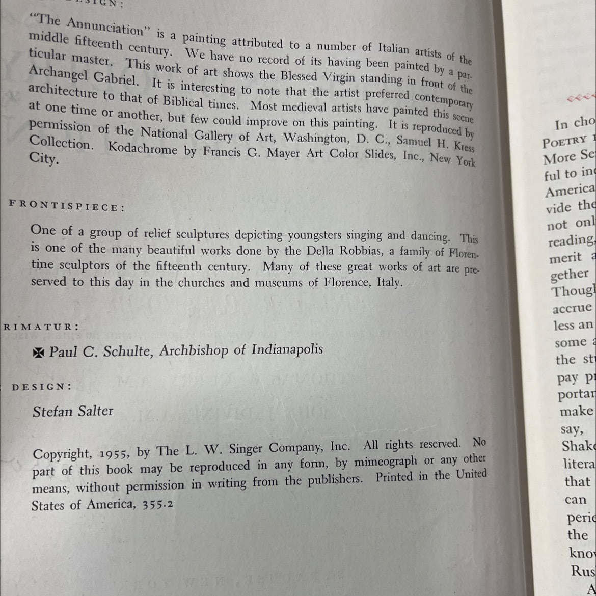 st. thomas more series guides for appreciation book, by salvatore ruvolo, 1955 Hardcover image 3
