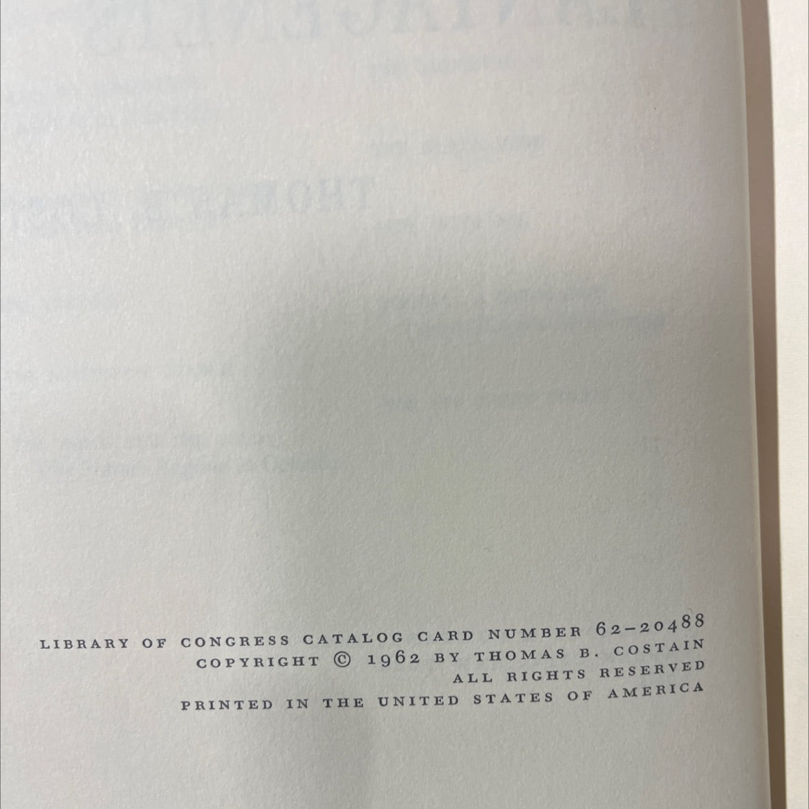 stain the silver chalice book, by thomas b. costain, 1962 Hardcover image 3