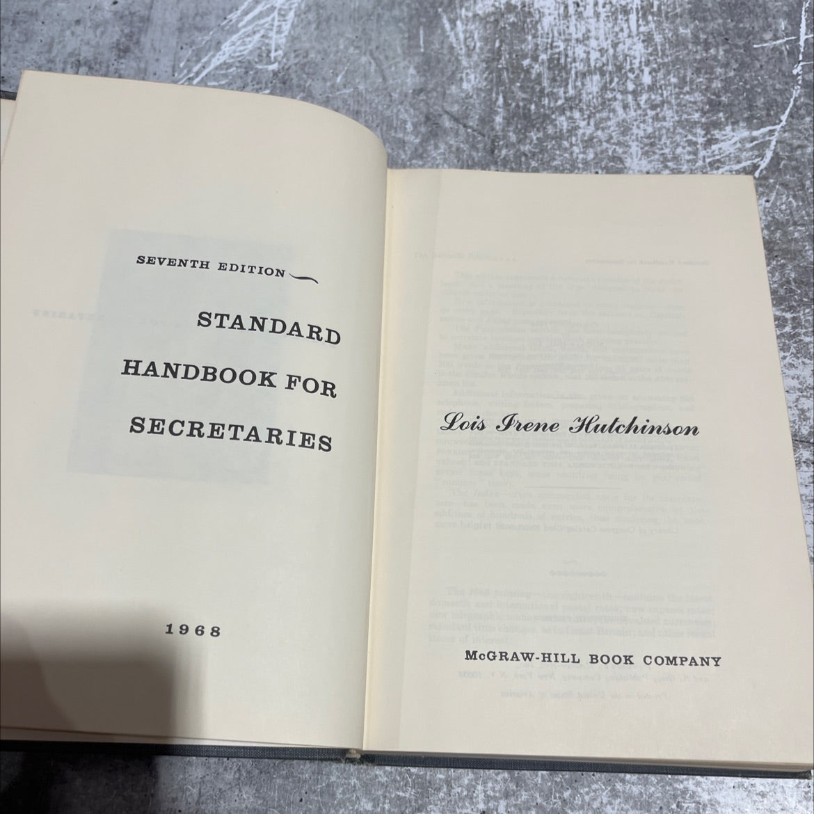 standard handbook for secretaries book, by lois irene hutchinson, 1968 Hardcover image 2