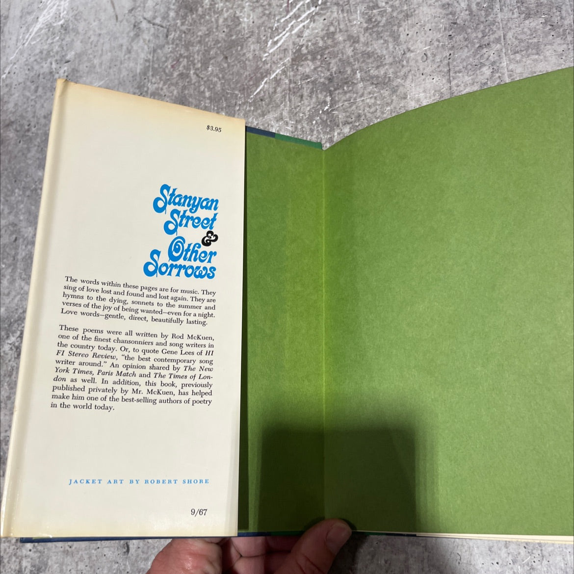 stanyan street & other sorrows book, by Rod McKuen, 1970 Hardcover image 4