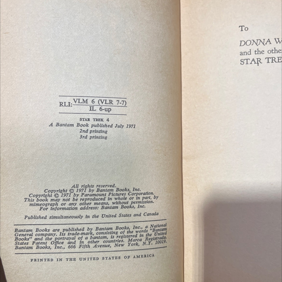 star trek 1 book, by james blish, 1971 Paperback image 3