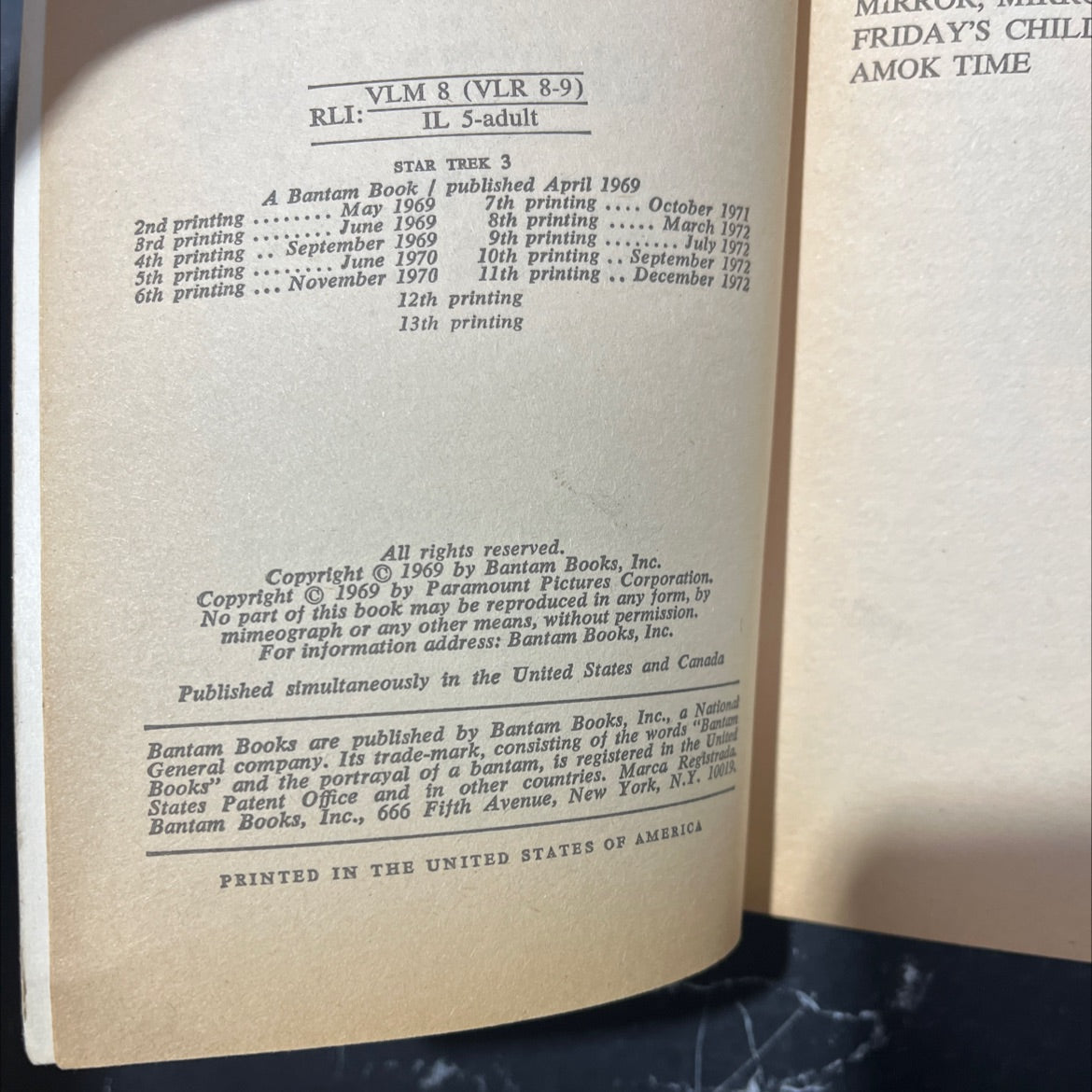 star trek 3 book, by james blish, 1972 Paperback image 3